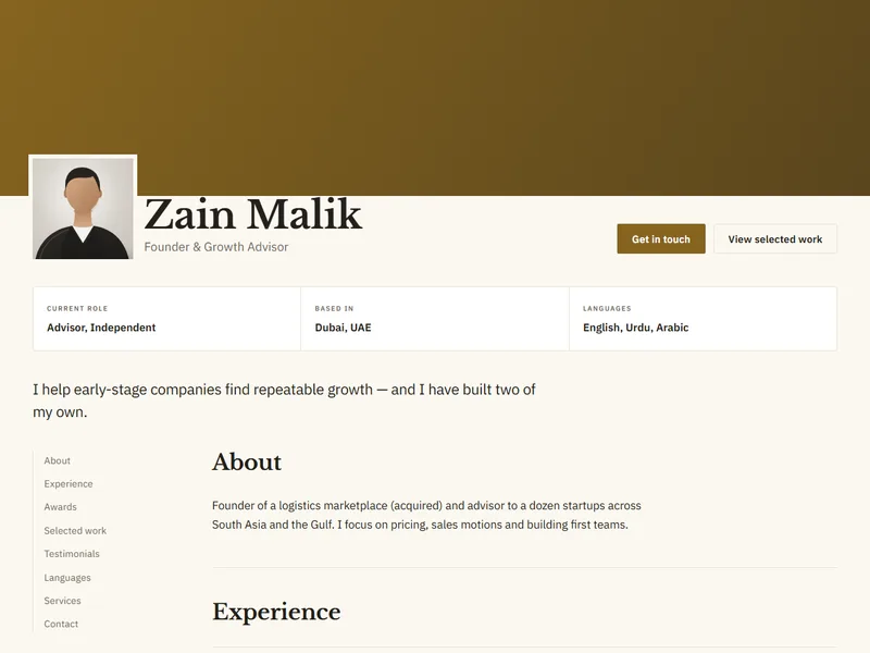 Charter template preview