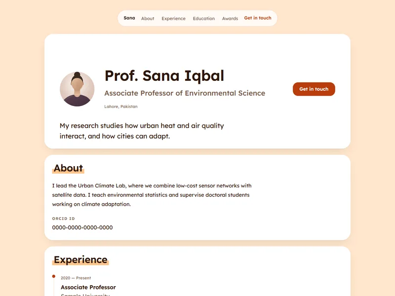 Classroom template preview