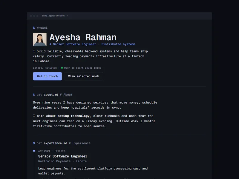 Commit template preview