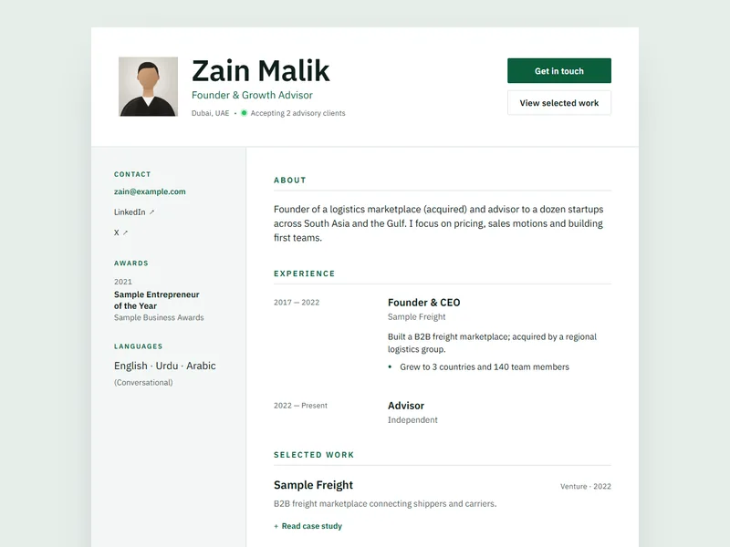 Ledger template preview