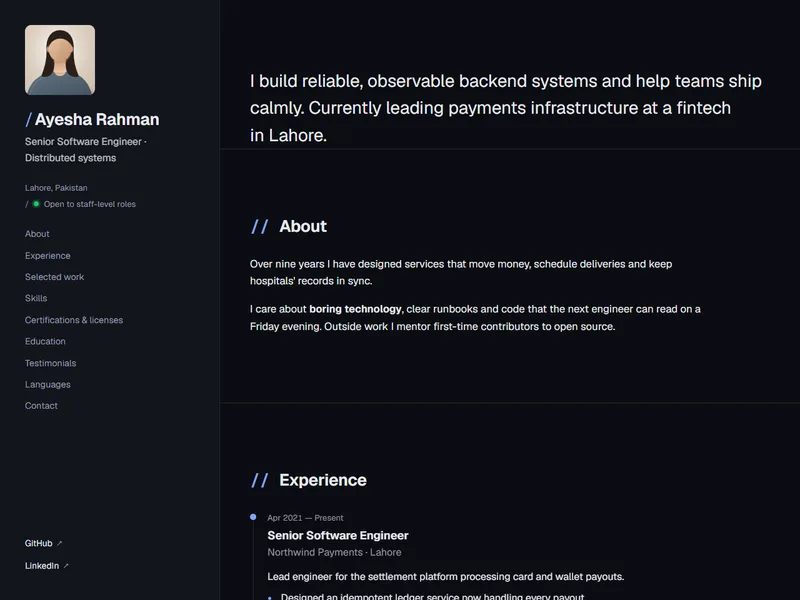 Stack template preview